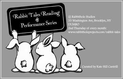 Rabbit Tales Reading and Performance Series card, October 2012.