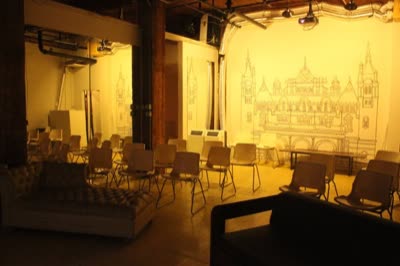 The room set up for the movie night, 24 August 2011.