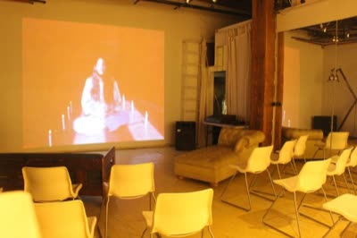 The room set up for the movie night, 24 August 2011.