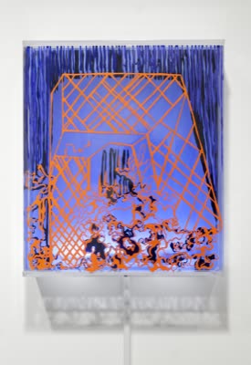 Helen Brough, painted and fired glass with lights.