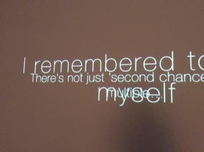 Projected text, 25 July 2016.