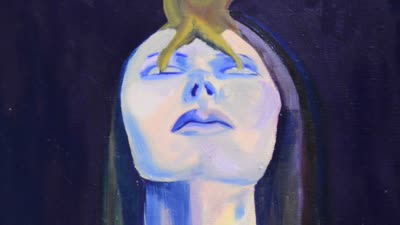 Painting by Adea, detail, 27 February 2016.