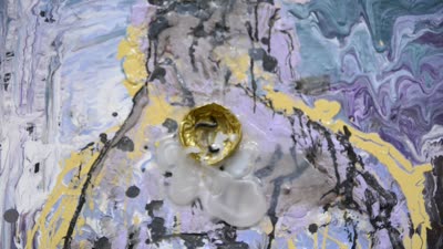 Poured-paint work by Adea, detail, 27 February 2016.