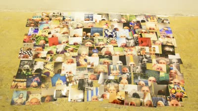 Tonchi Antunovic, photographs laid on the floor, 13 April 2016.