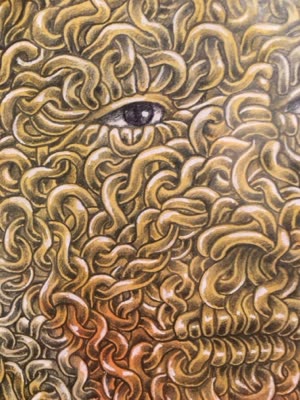 Aline Maggy Decat, drawing from Cerberus, detail, 22 April 2016.