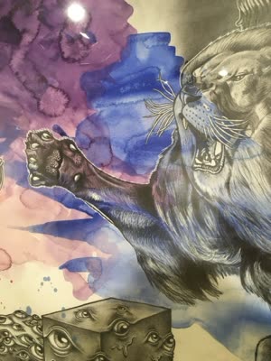 Aline Maggy Decat, drawing from Cerberus, detail, 22 April 2016.