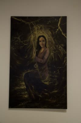 Painting of a woman in a dark forest by Ivan Filipchyk, 23 December 2015.