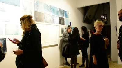 Works on paper along the wall, 17 November 2015.