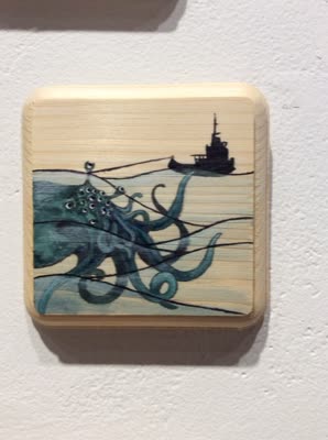 Diana Teeter, octopus and boat, from the 365 day project, 2015–2016.