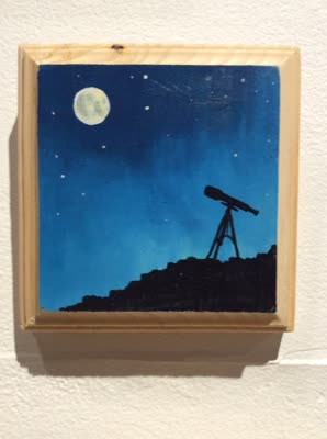 Diana Teeter, telescope under the moon, from the 365 day project, 2015–2016.