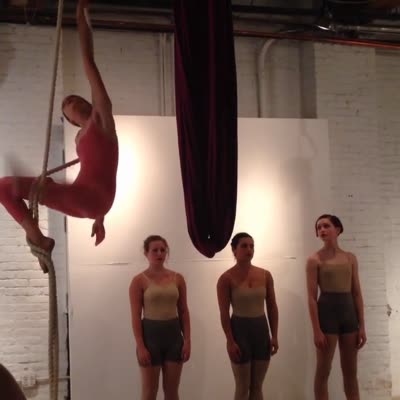 Aerial dance on rope, with the silks, 11 August 2016.
