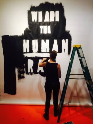 Gilf painting “We are the human race”, 20 November 2015.
