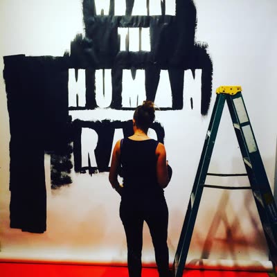 Mural by Gilf! in progress, 20 November 2015.