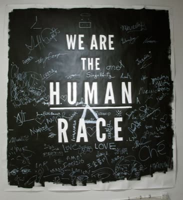 The banner, signed by guests, 21 November 2015.