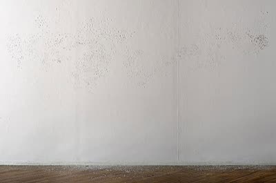 Caroline McAuliffe, Set In, wall carving, 2009, wall board, paint.