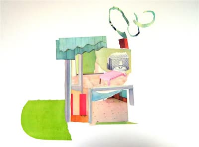 Carrie Christian, Dream House, 2007, watercolor on paper, 33 x 40 in.