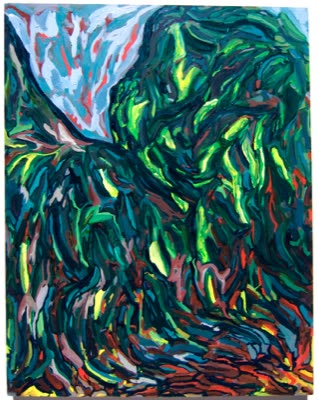 Jae Kyung Kim, The Kingdom Comes, 2009, oil on canvas, one of three panels.