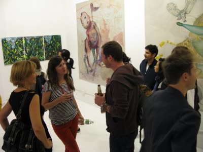 Opening reception, with paintings by Jae Kyung Kim and Rachel Meuler, 25 September 2009.