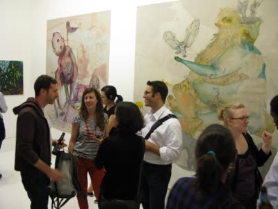 Opening reception, with paintings by Rachel Meuler, 25 September 2009.