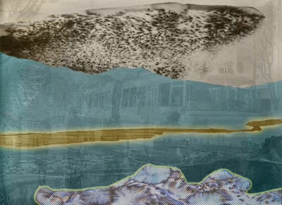 Yunfan Sun, Landscape 2, 2009, digital collage printed on paper, 20 x 16 in.