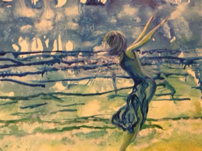 Watercolour of a dancer, 27 July 2016.