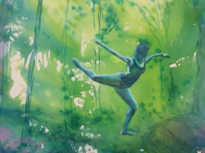 Watercolour of a dancer, 27 July 2016.