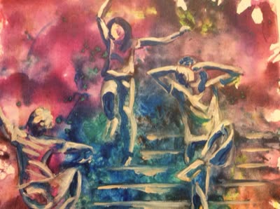 Painting of dancers, 27 July 2016.