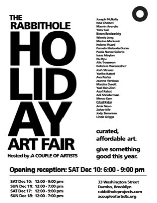 The Rabbithole Holiday Art Fair, poster with artist list, December 2011.