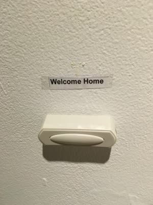 Doorbell labelled Welcome Home, 8 April 2016.