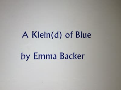 The title wall: A Klein(d) of Blue by Emma Backer, 28 April 2016.