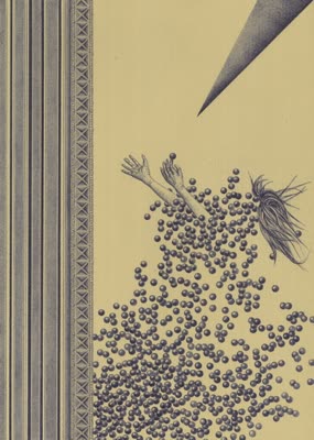 Magalie Guérin, Home For The Holidays, 2006, ballpoint ink on paper.
