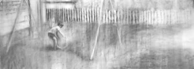 Sara Pedigo, Missing Dog, charcoal and gesso on paper.