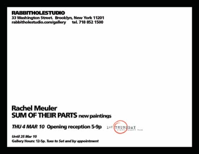 Exhibition card, back: opening reception Thursday 4 March 2010.