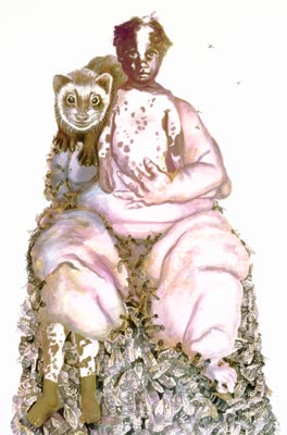 Rachel Meuler, Her Majesty, the Queen Bee, gouache and ink on paper.