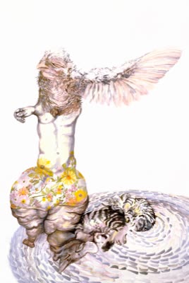 Rachel Meuler, Snug as a Bug in a Rug, 2007, gouache and ink on paper.