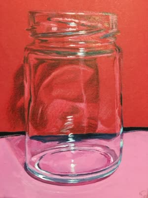 Painting of a glass jar, 17 April 2016.