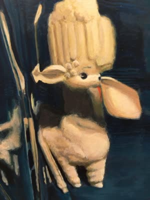 Painting of a porcelain lamb, 17 April 2016.