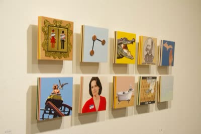 A wall of small paintings, 17 April 2016.