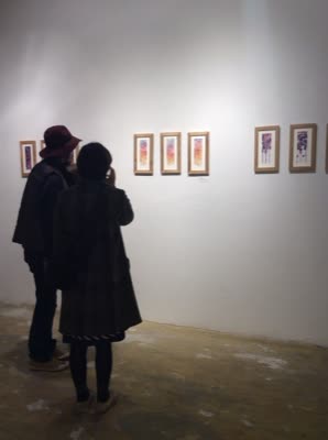 Visitors at the opening, 14 April 2016.