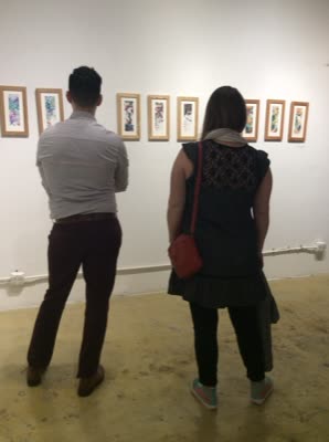 Visitors at the opening, 14 April 2016.