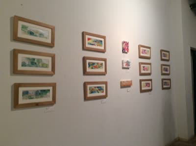 Installation view, watercolours by Jaadin Adele, 14 April 2016.