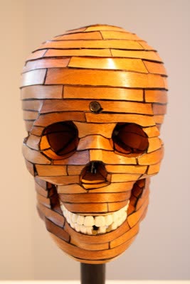 Jason Gandy, sculpture in wood (a skull), 2009.