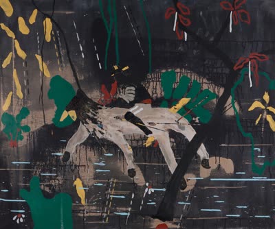 Pierre Fichefeux, painting from The King of Chickens Makes Havoc in Heaven.