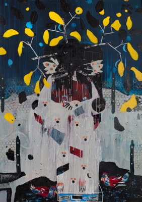 Pierre Fichefeux, painting from The King of Chickens Makes Havoc in Heaven.