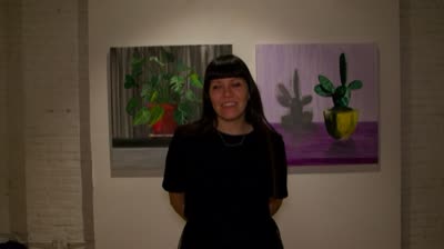 House-plant paintings on the gallery wall, Plant Sale, 16 January 2016.