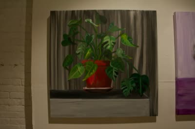 Painting of a potted monstera, Plant Sale, 16 January 2016.