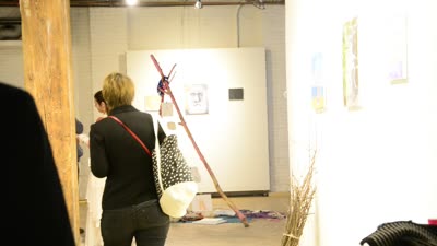 Gallery view with a branch structure, Plantopia, 16 April 2016.