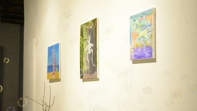 Paintings on the wall, Plantopia, 16 April 2016.