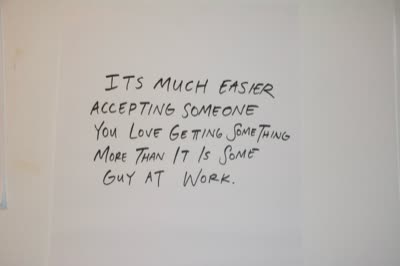 A handwritten punch line on the wall, 24 April 2016.