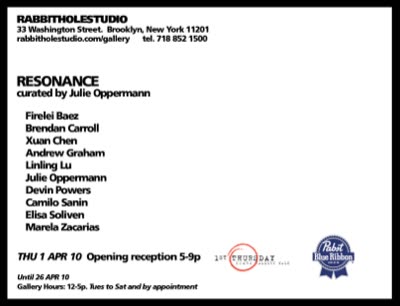 Invitation card (back), April 2010.